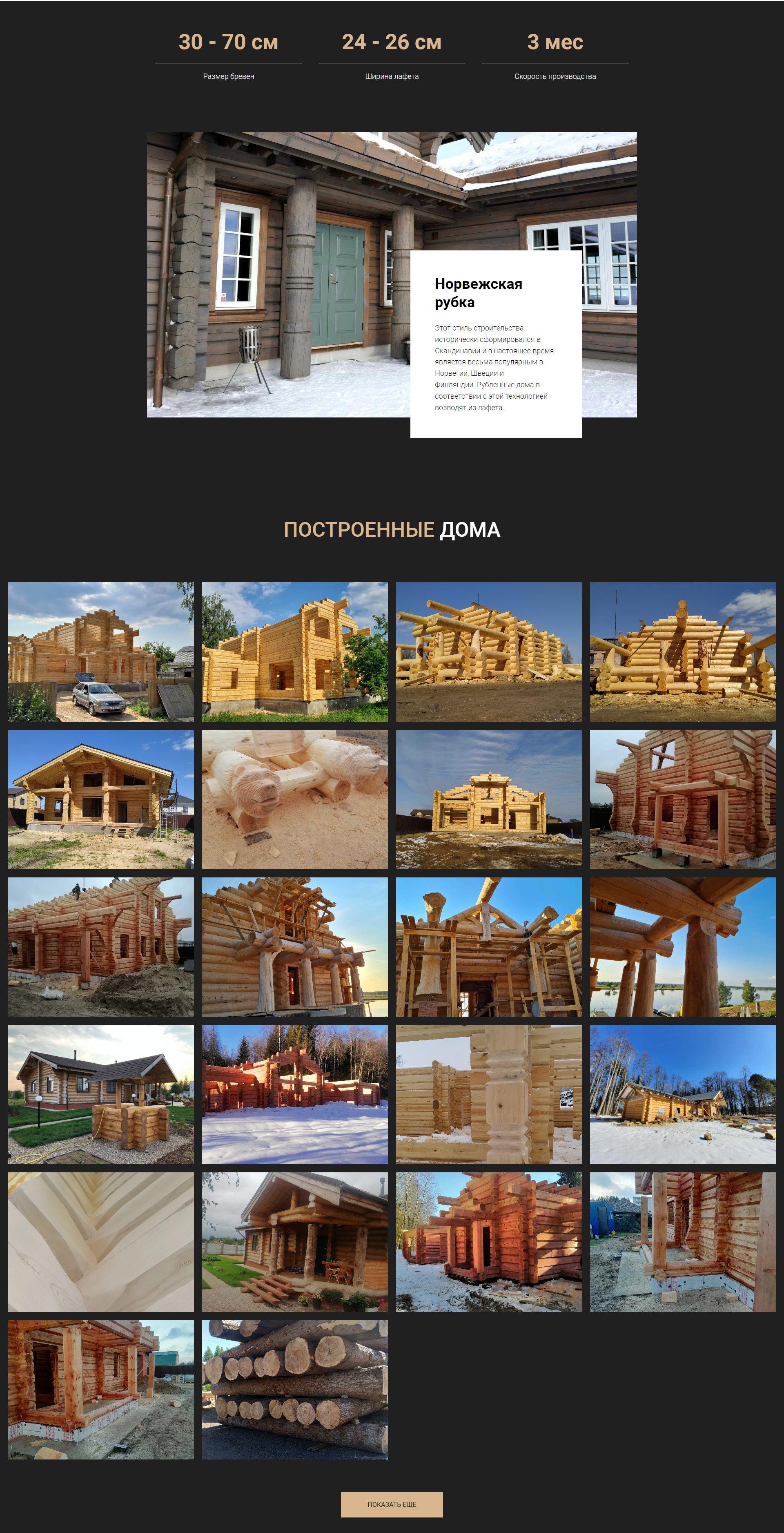 Создание промо-сайта по домам из лафета — фото-560_2