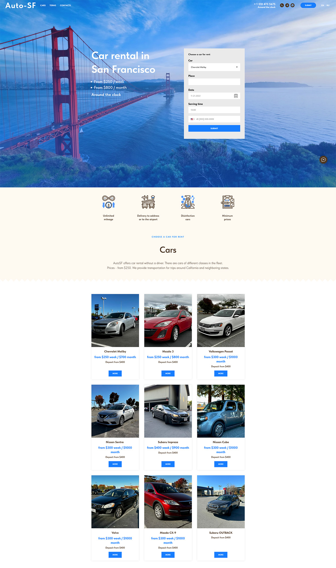 Создание и реклама лендинга по прокату авто в США — фото-560_2